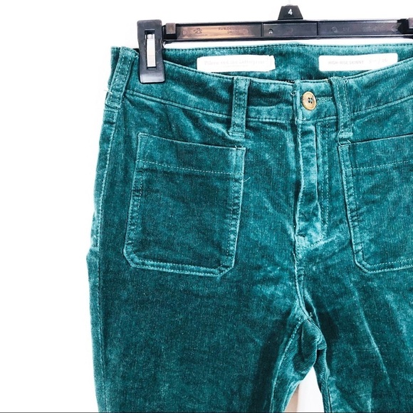 🔥SALE🔥 Anthropologie Pilcro high rise velvet skinny jeans - Picture 1 of 6